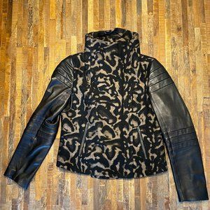Diane Von Furstenberg l DVF l Marvela Leather Animal Print Jacket l Size 4